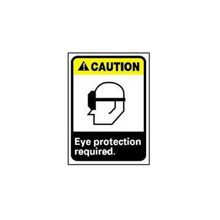 National Marker Co NMC Graphic Signs - Caution Eye Protection Required - Plastic 7W X 10H CGA10R